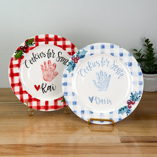 Holly Gingham Cookie Plate