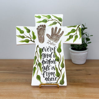 Laurels Cross Plaque with Bible Verse