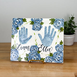 Elegant Flowers Siblings Clay Plaque