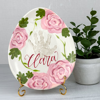 Elegant Flower Easter Egg Plate