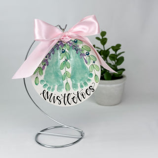 Mistletoes 6" Clay Ornament