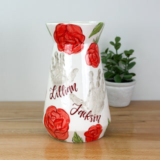 Watercolor Roses Vase