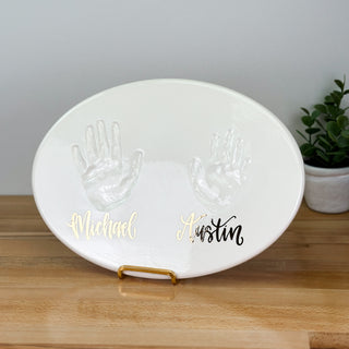 22k Gold Classic Siblings Clay Plaque