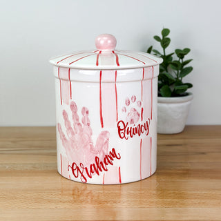 Valentine's Stripes Petite Candy Jar