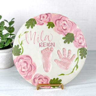 Elegant Flowers Clay Plaque