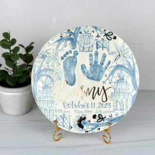 Classic Chinoiserie Clay Plaque