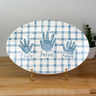 Gingham Siblings Clay Plaque
