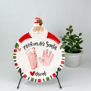 Holly Gingham Cookies for Santa, Santa Plate