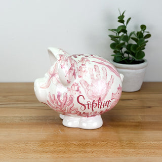 Beachy Chinoiserie Petite Piggy Bank