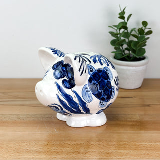 Beachy Chinoiserie Petite Piggy Bank