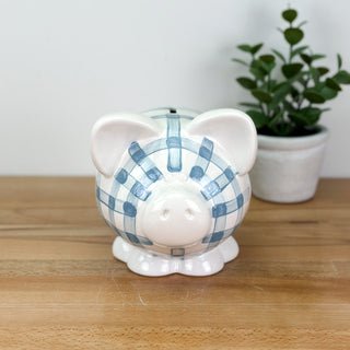 Gingham Petite Piggy Bank