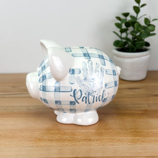 Gingham Petite Piggy Bank
