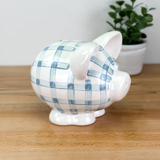 Gingham Petite Piggy Bank