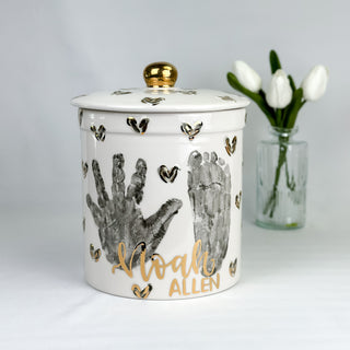 Textured Hearts Petite Canister