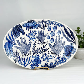 Beachy Chinoiserie Wide Platter