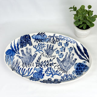 Beachy Chinoiserie Wide Platter