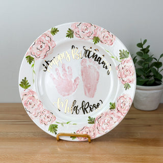 Elegant Flowers Birthday Cake Plate