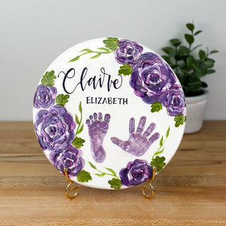 Elegant Flowers Clay Plaque