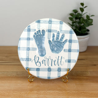 Gingham Clay Plaque