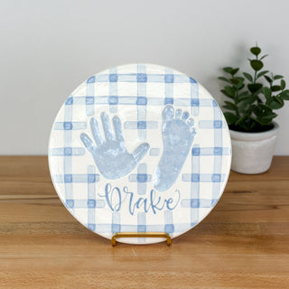 Gingham Clay Plaque