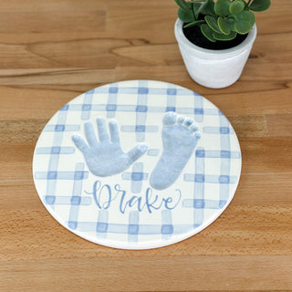 Gingham Clay Plaque