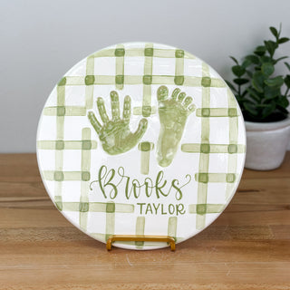 Gingham Clay Plaque