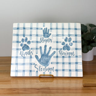 Gingham Siblings Clay Plaque
