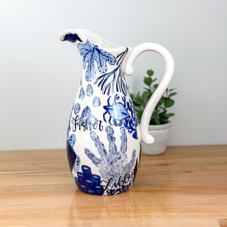 Beachy Chinoiserie Pitcher