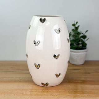 Textured Hearts Vase