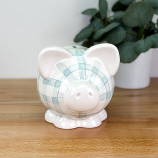 Gingham Petite Piggy Bank
