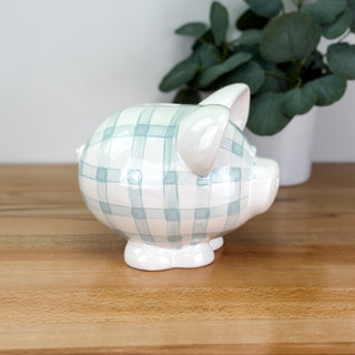 Gingham Petite Piggy Bank