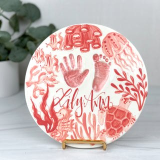 Beachy Chinoiserie Clay Plaque