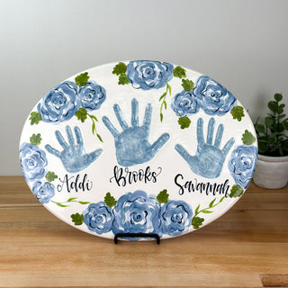 Elegant Flowers Clay Plaque