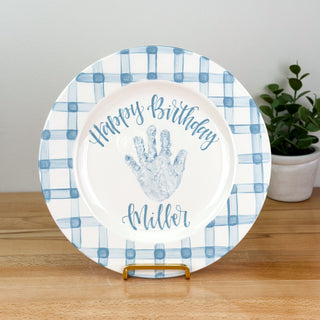 Gingham Birthday Cake Plate