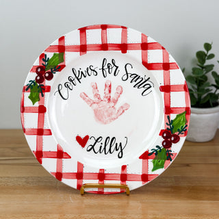 Holly Gingham Cookie Plate