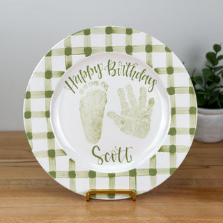 Gingham Birthday Cake Plate