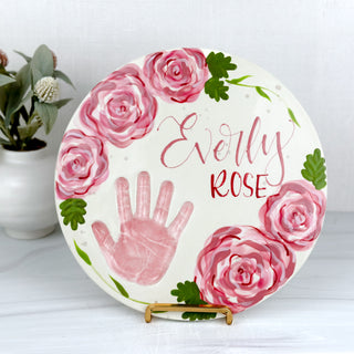 Elegant Flowers Clay Plaque