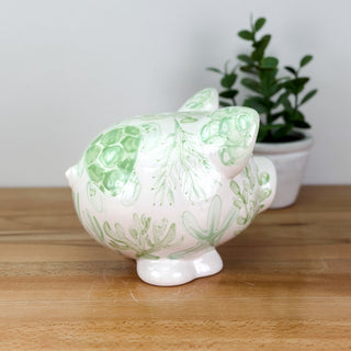 Beachy Chinoiserie Petite Piggy Bank