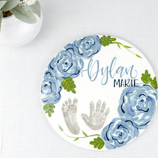 Elegant Flowers Clay Plaque