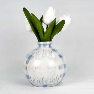 Gingham Bud Vase