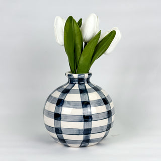 Gingham Bud Vase