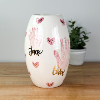 Textured Hearts Vase