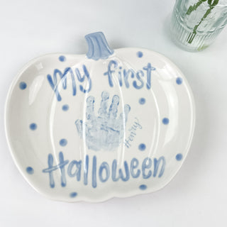 My First Halloween Polka Dot Pumpkin Dish