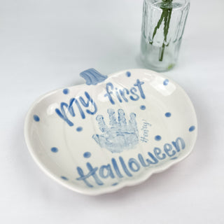 My First Halloween Polka Dot Pumpkin Dish