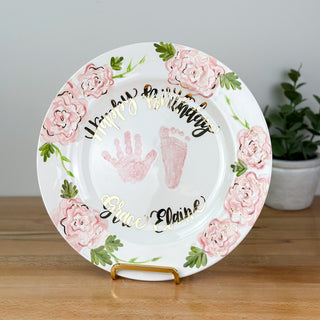 Elegant Flowers Birthday Cake Plate