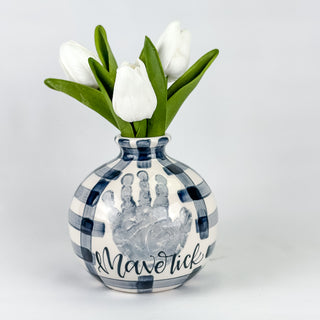 Gingham Bud Vase