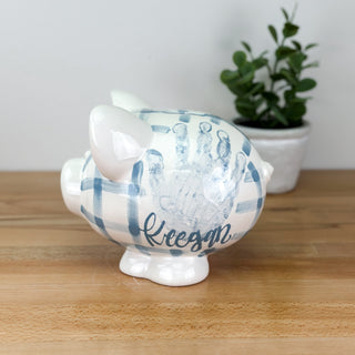 Gingham Petite Piggy Bank