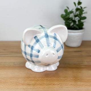Gingham Petite Piggy Bank