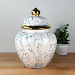 Beachy Chinoiserie Meghan Ginger Jar