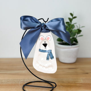 Polar Bear Clay Ornament